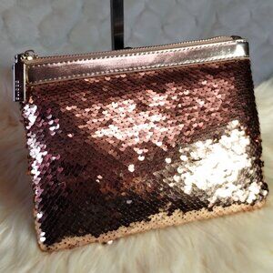 Adorne - Metallic Gold Sequin Makeup Clutch